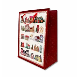 Sacchetto regalo Casette H 32 x 26 soffietto 13 cm