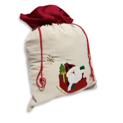 Sacco Natalizio in tessuto Babbo Natale Slitta