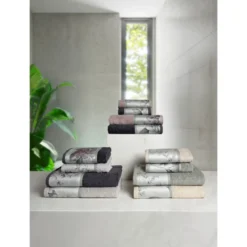 Set 2 + 2 Asciugamani CREOLE Alexa Grigio/Piombo