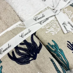 Set 2 + 2 Asciugamani CREOLE Balza Corallo Beige/Bianco