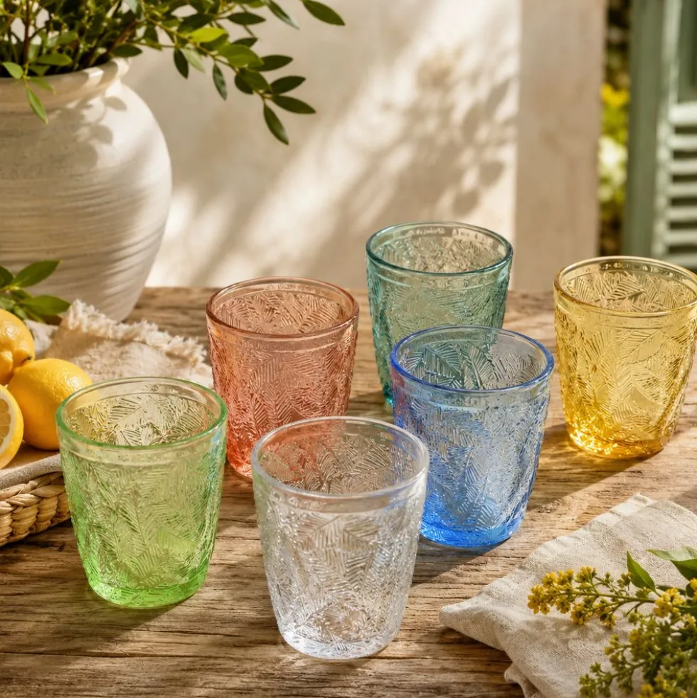 Set 6 Bicchieri in Vetro Colorato Monza 30 cl
