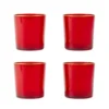 Set 4 bicchieri in vetro Rossi con rifinitura Oro