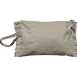 Set Borsa mare + pochette frange tortora