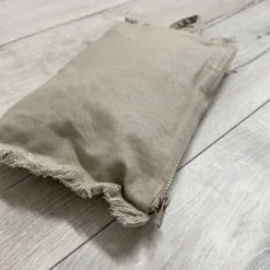 Set Borsa mare + pochette frange tortora