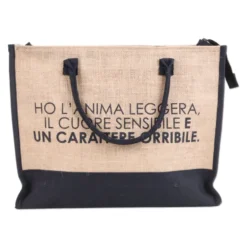 Set Borsa + Pochette di Juta Michy Carattere Orribile