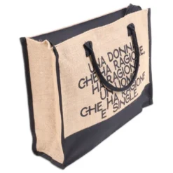 Set Borsa + Pochette di Juta Michy Donna Ragione Uomo Single