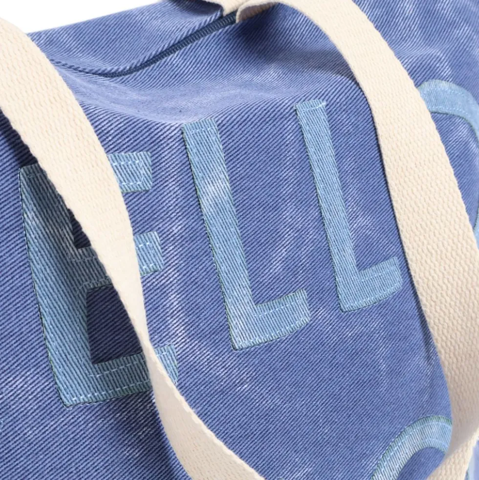 Set Borsa + Pochette in Tessuto Bria Blu