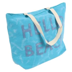 Set Borsa + Pochette in Tessuto Bria Azzurro