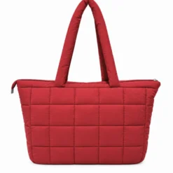 Set Borsa Tote + pochette trapuntata puffer louise Bordeaux