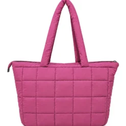 Set Borsa Tote + pochette trapuntata puffer louise Fucsia