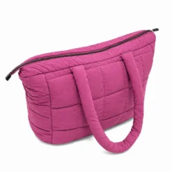 Set Borsa Tote + pochette trapuntata puffer louise Fucsia