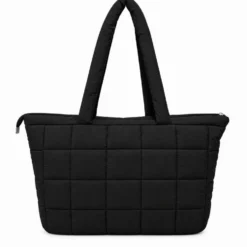 Set Borsa Tote + pochette trapuntata puffer louise nera