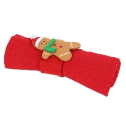 Set 6 Canovacci nido d'ape Navidad con Portatovagliolo