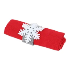 Set 6 Canovacci nido d'ape Navidad con Portatovagliolo