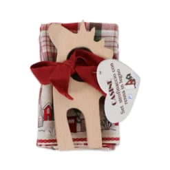 Set Canovaccio Casine + Decorazione Renna in Legno