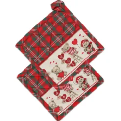Set Coppia presine Orsetti + decorazione in Legno