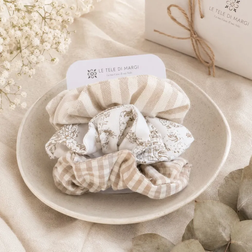 Set Elastici Scrunchies in Cotone Bon Ton