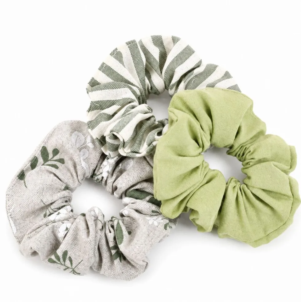 Set Elastici Scrunchies in Cotone Peppermint