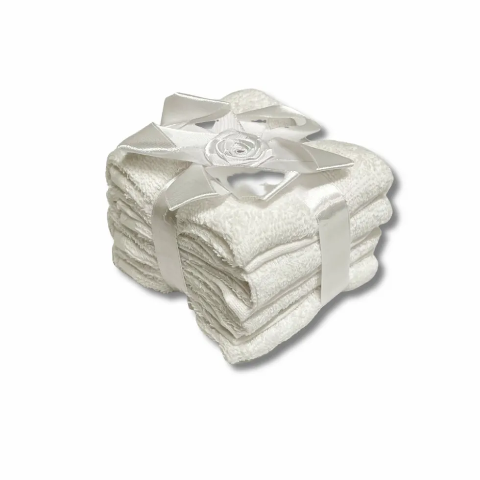 Set 4 lavette Flan fiocco bianco