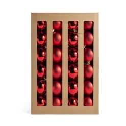 Set 24 Palline Natalizie Rosse