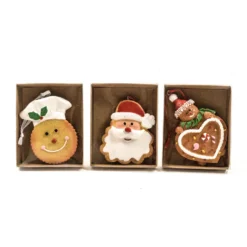 Set 3 Pendenti in Resina Biscotti di Natale