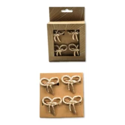 Set 4 portatovaglioli in metallo Nodo Oro