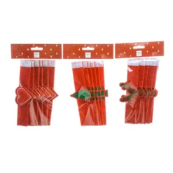 Set 6 Portatovaglioli in Pannolenci ricamato Renna