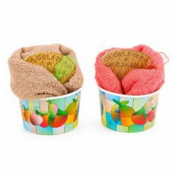 Set Regalo Coppa Gelato 2 Asciugamani Ospite - Bacio & Lampone