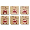 Set 6 sottobicchieri natalizi in legno