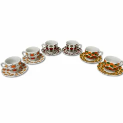 Set 6 Tazzine con piattino minimal anni 80