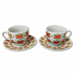 Set 6 Tazzine con piattino minimal anni 80