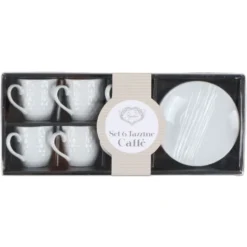 Set 6 Tazzine da Caffè con piattino in Porcellana Firenze