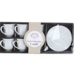Set 6 Tazzine da Caffè con piattino in Porcellana Trento
