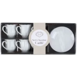 Set 6 Tazzine da Caffè con piattino in Porcellana Roma