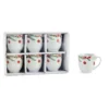 Set 6 Tazzine da caffè in Porcellana Palline Natalizie