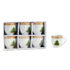 Set 6 Tazzine da caffè in Porcellana Albero
