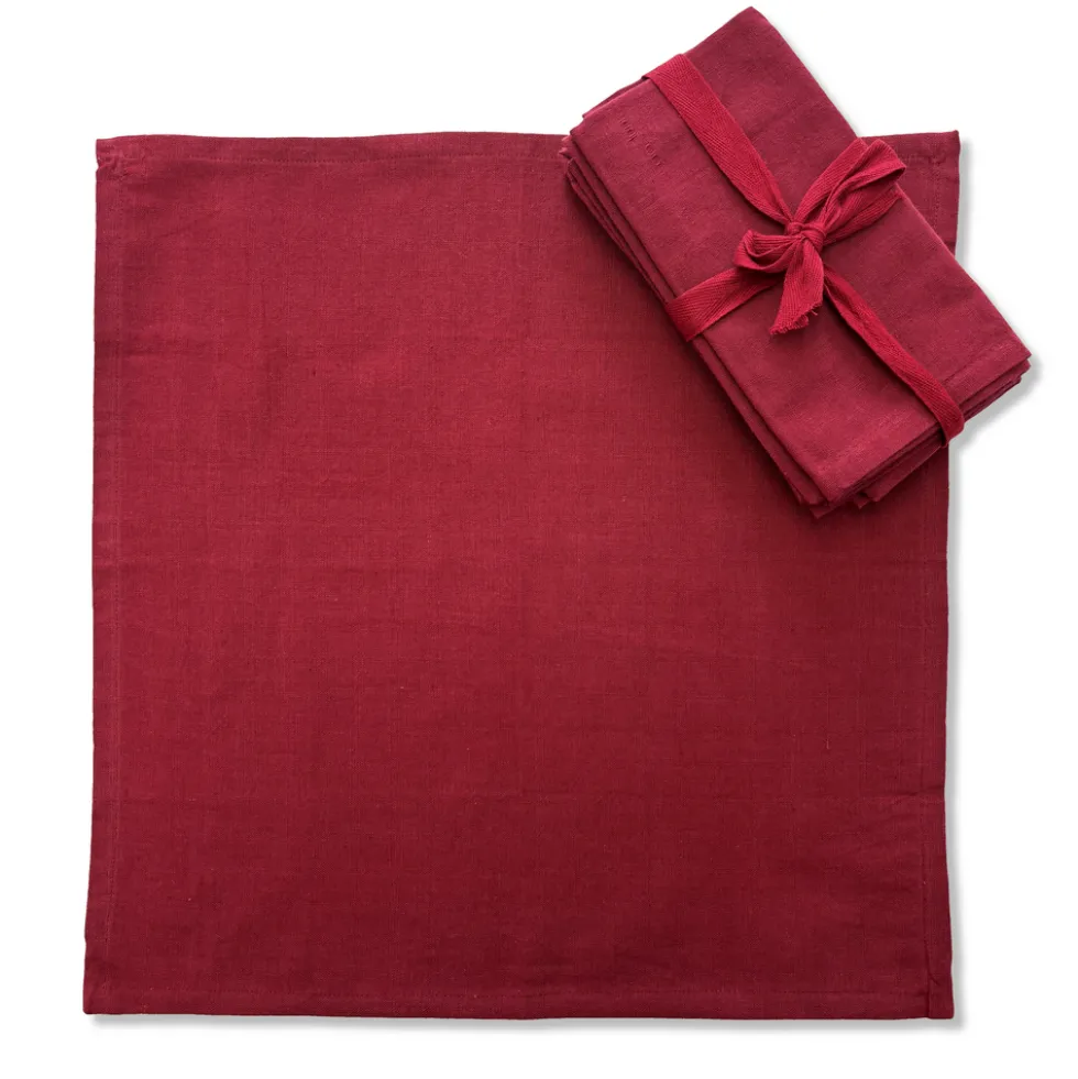 Set 4 tovaglioli bordeaux