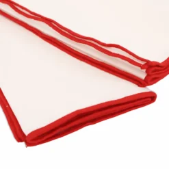 Set 2 Tovaglioli Tinta unita Bianchi bordo Rosso
