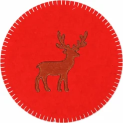 Sottopiatto in Pannolenci ricamato Renna