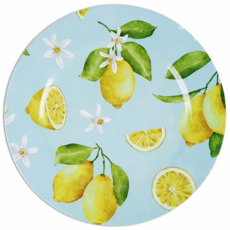 Sottopiatto in PVC Stampato Limoni fondo Azzurro 33 cm