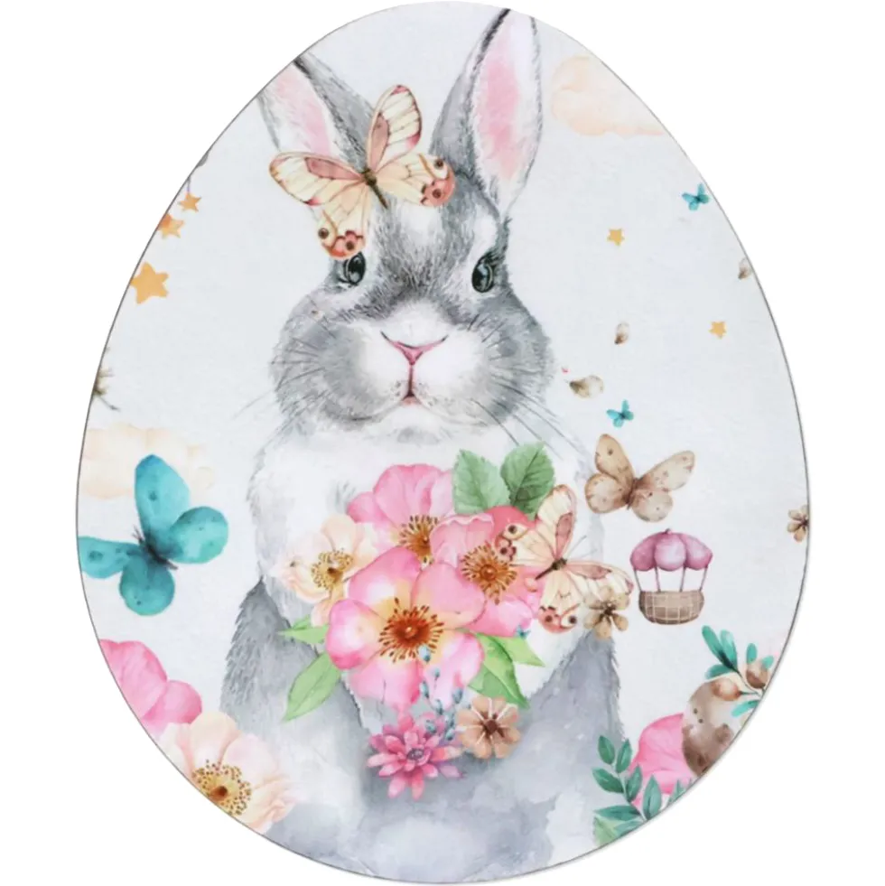 Sottopiatto Pasqua Coniglietto Fiori | Centrotavola Decorativo