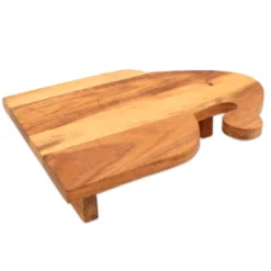Tagliere Babbo Natale sagomato in Legno Naturale con alzatina 32x23x5 cm