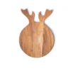 Tagliere Renna sagomata in Legno Naturale con alzatina 32x23x5 cm