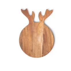 Tagliere Renna sagomata in Legno Naturale con alzatina 32x23x5 cm