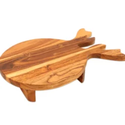 Tagliere Renna sagomata in Legno Naturale con alzatina 32x23x5 cm