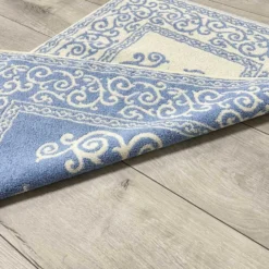 Tappeto barocco doubleface azzurro 60 x 120