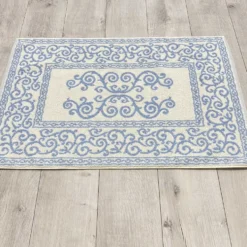 Tappeto barocco doubleface azzurro 60 x 120