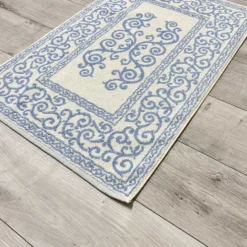 Tappeto barocco doubleface azzurro 60 x 90