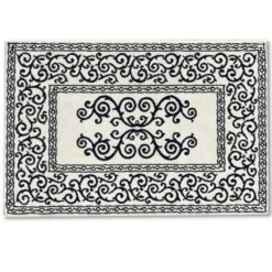 Tappeto barocco doubleface blu 60 x 90