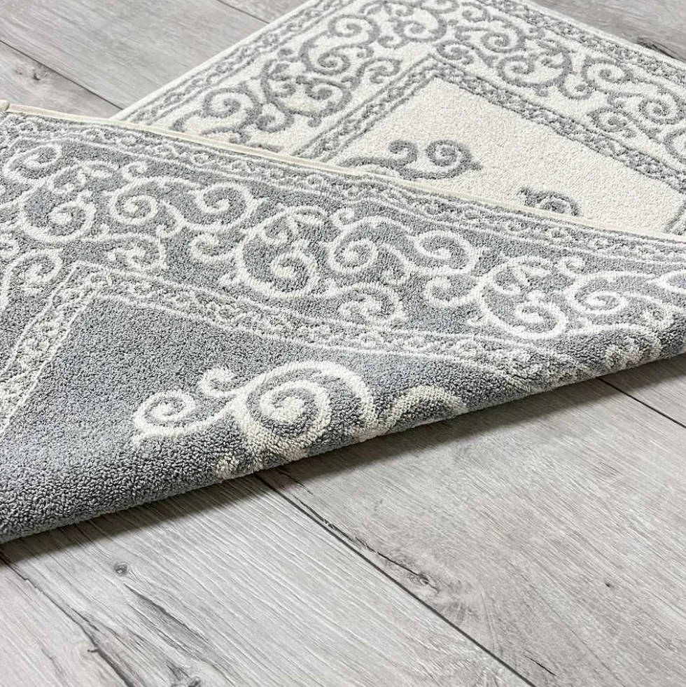 Tappeto barocco doubleface grigio 60 x 90